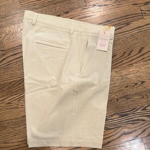 Peter Millar Shackleford Classic Fit Light Tan Flat Front Shorts